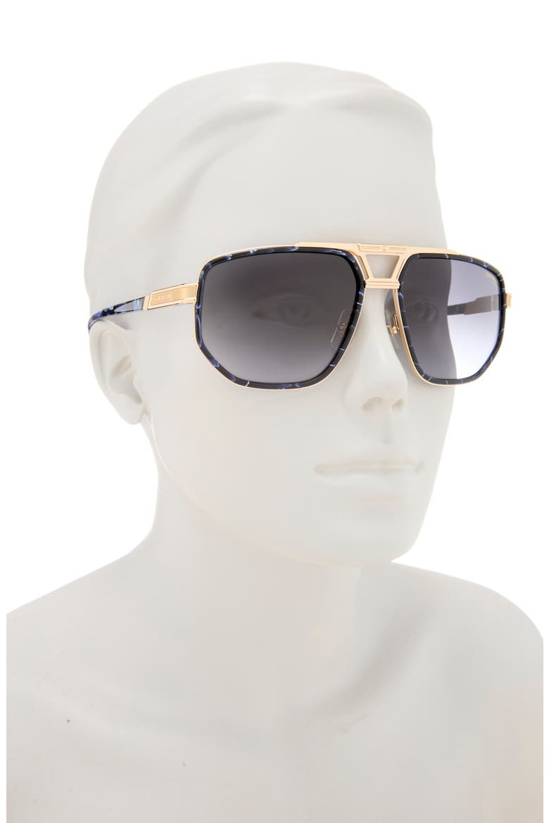 1072/S 61mm Gradient Geometric Aviator Sunglasses, Alternate, color, BLUE GOLD