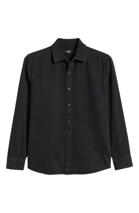 Cotton Twill Snap-Up Shirt
