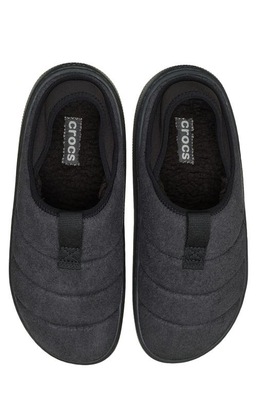Crocs Classic Vegan Suede Quilted Slip On Shoe In Black