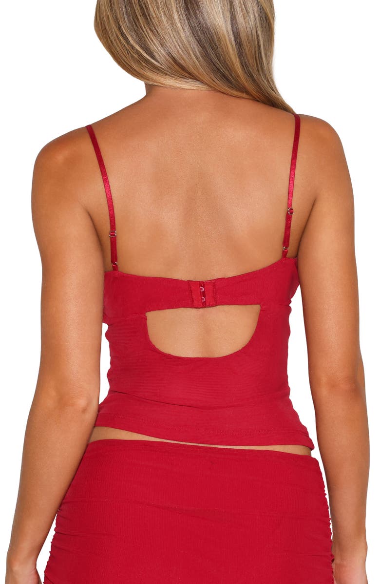 Tiger Mist Octavia Floral Embellished Mesh Camisole, Alternate, color, Red