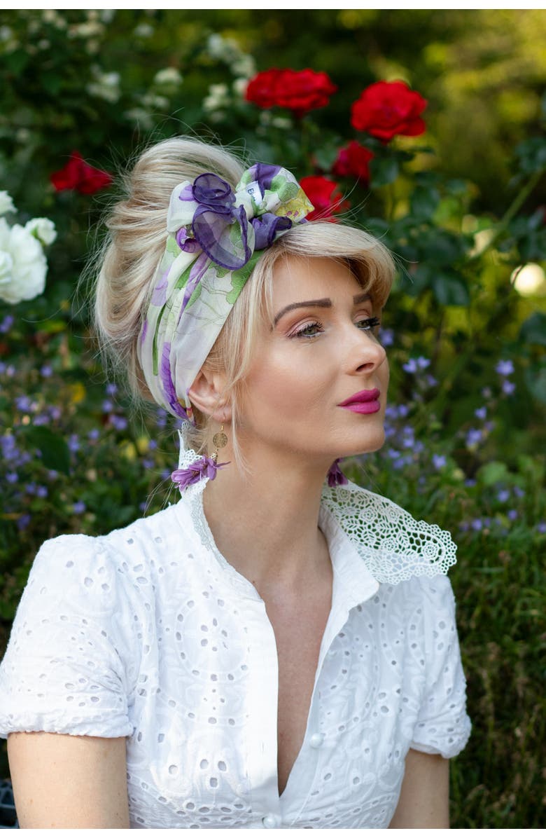 Elizabetta Monique - Long Sheer Silk Scarf for Women, Alternate, color, Lavender