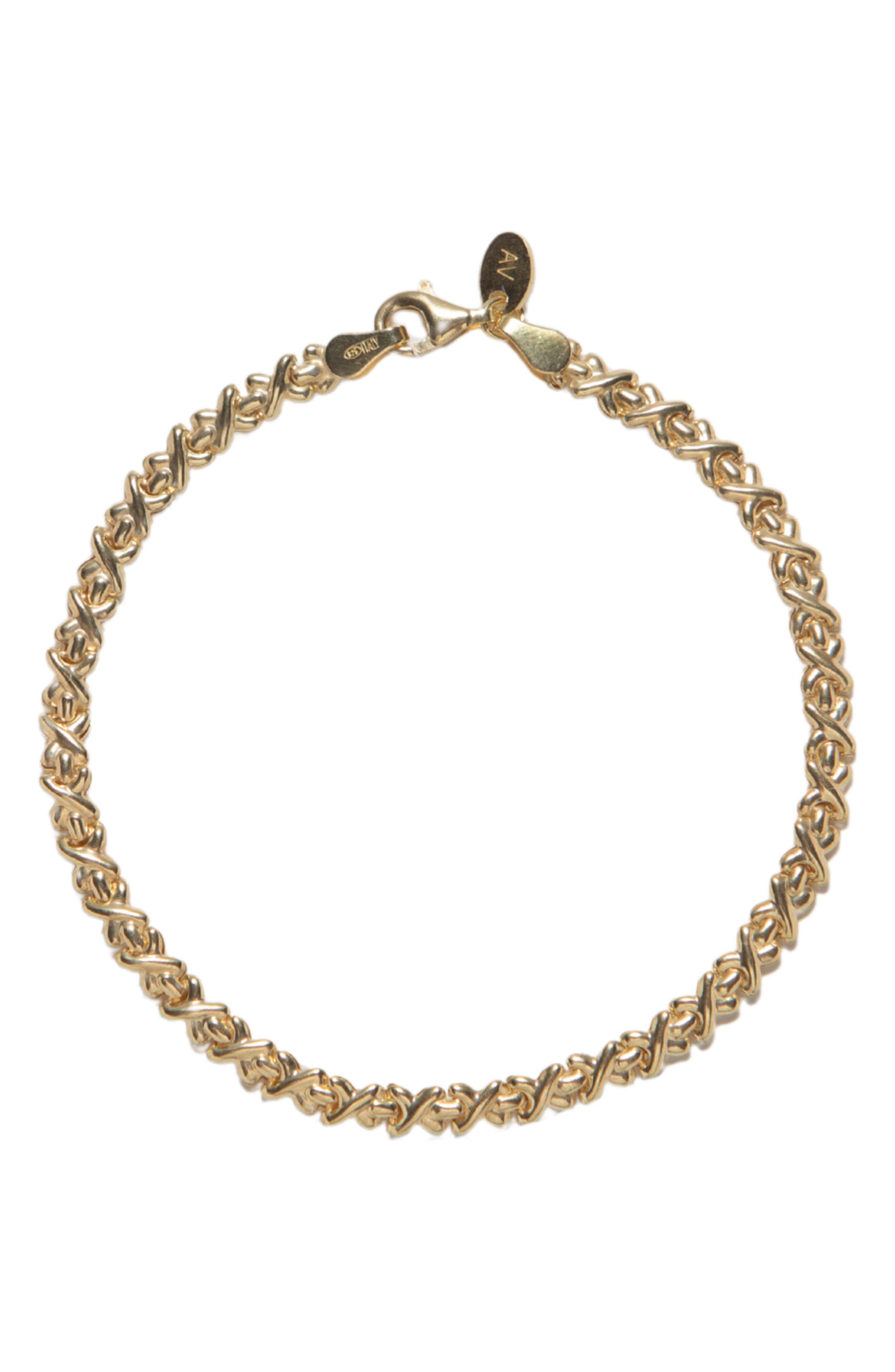 Argento Vivo Sterling Silver X Connecting Link Chain Bracelet