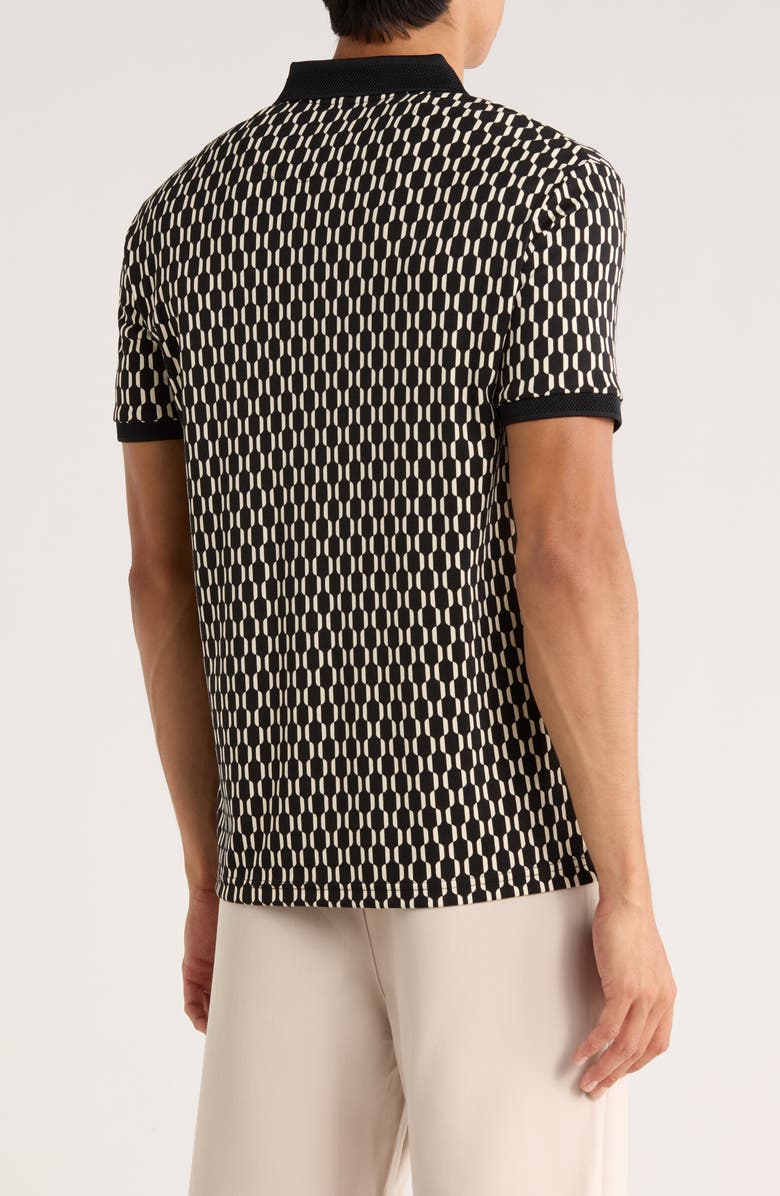 Cactus Man Geo Zip Polo, Alternate, color, Black