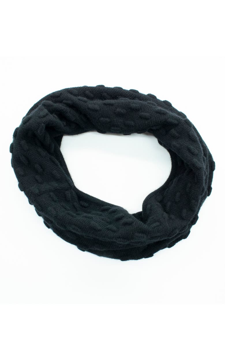Portolano Bubble Stitched Infinity Scarf, Main, color, Black