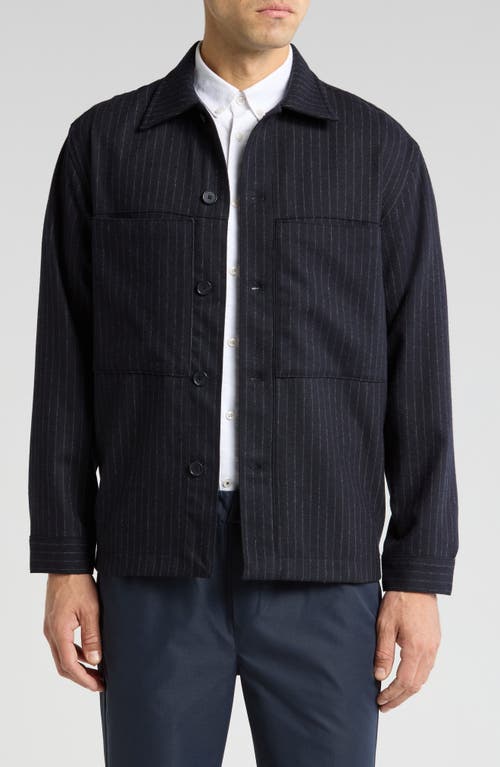 NN07 NN07 ISAK 1630 PINSTRPE WOOL BLEND SHIRT JACKET 