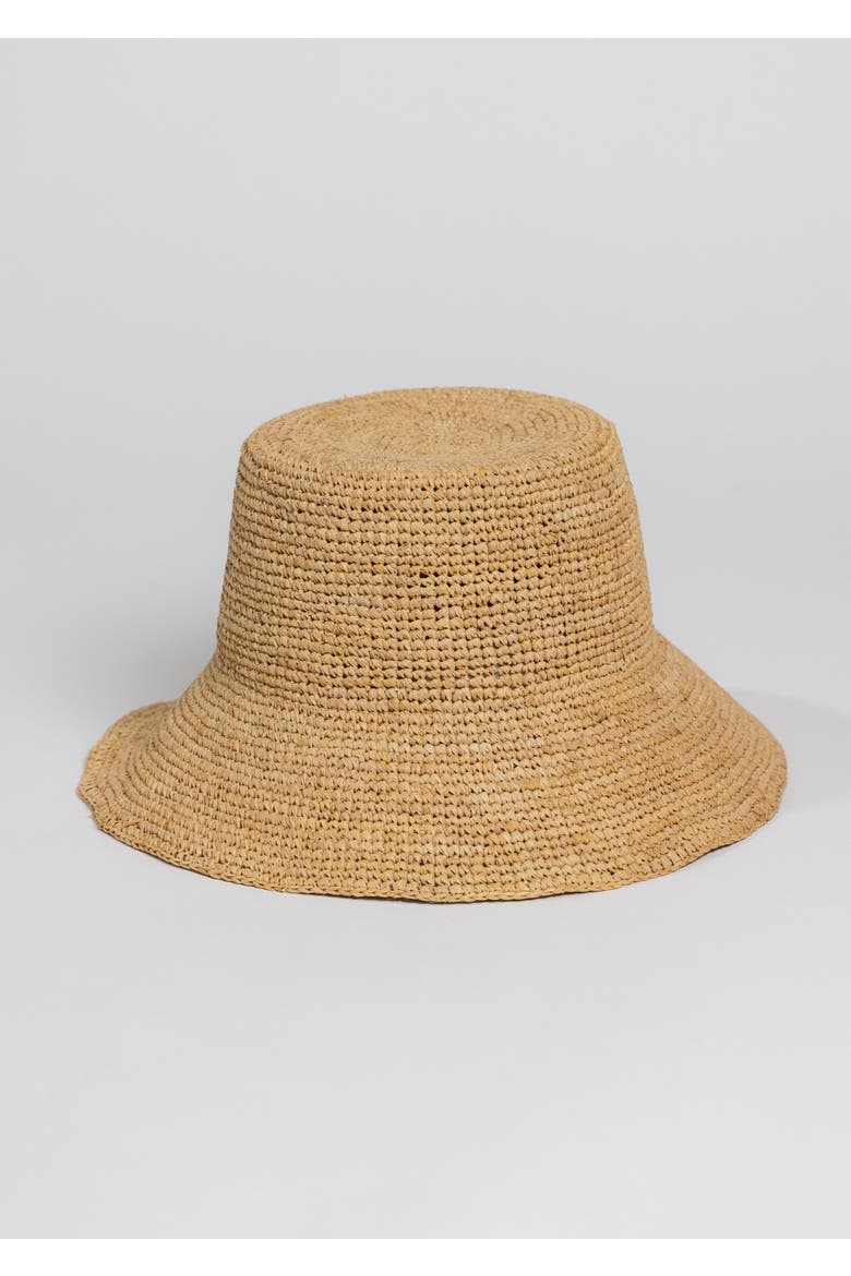Chic Crochet Bucket Hat, Main, color, Natural