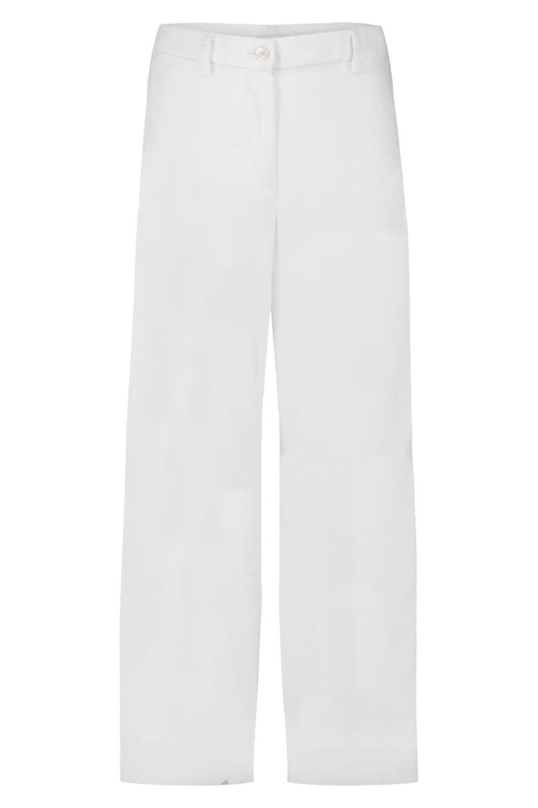 Inez Stretch Cotton Wide Leg Pants, Alternate, color, WHITE