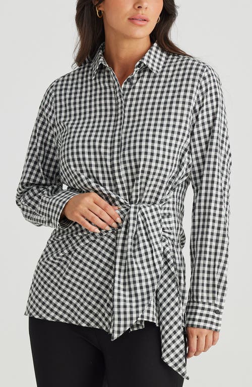 Brave + True Brave+true Nova Long Sleeve Check Print Cotton Shirt In Black
