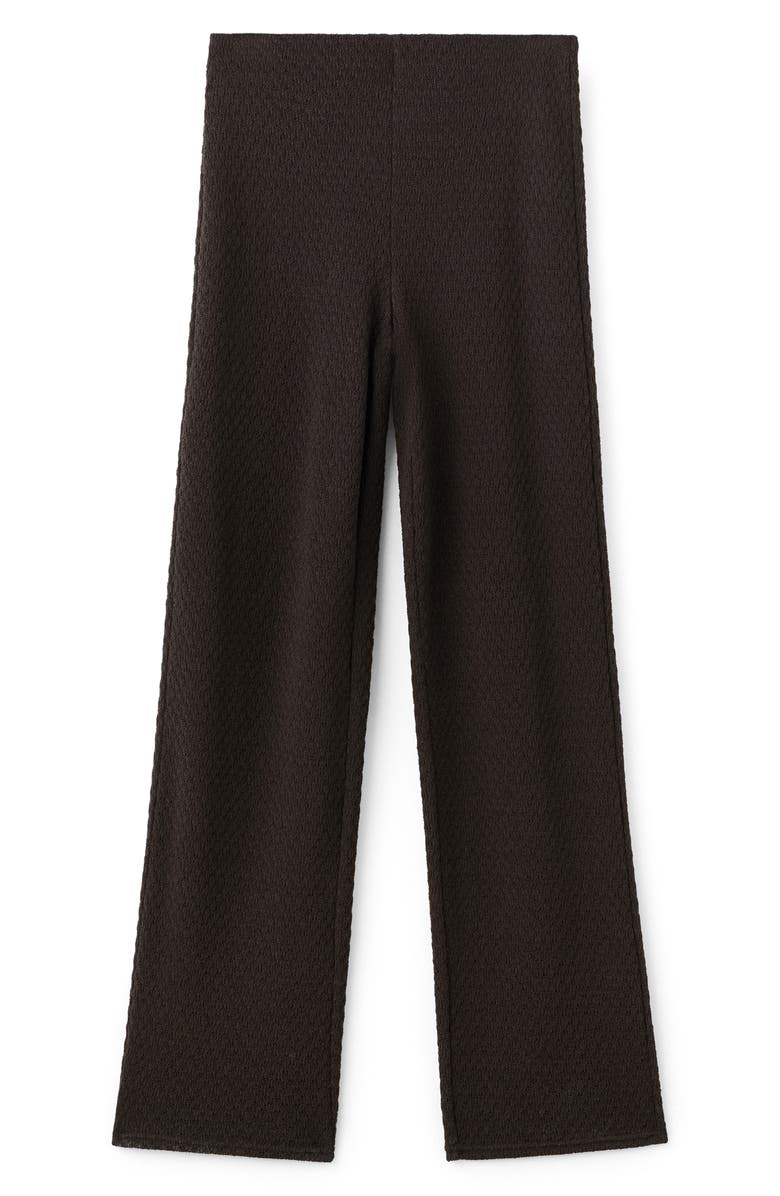 MANGO Nati Textured Straight Leg Pants, Main, color, Brown