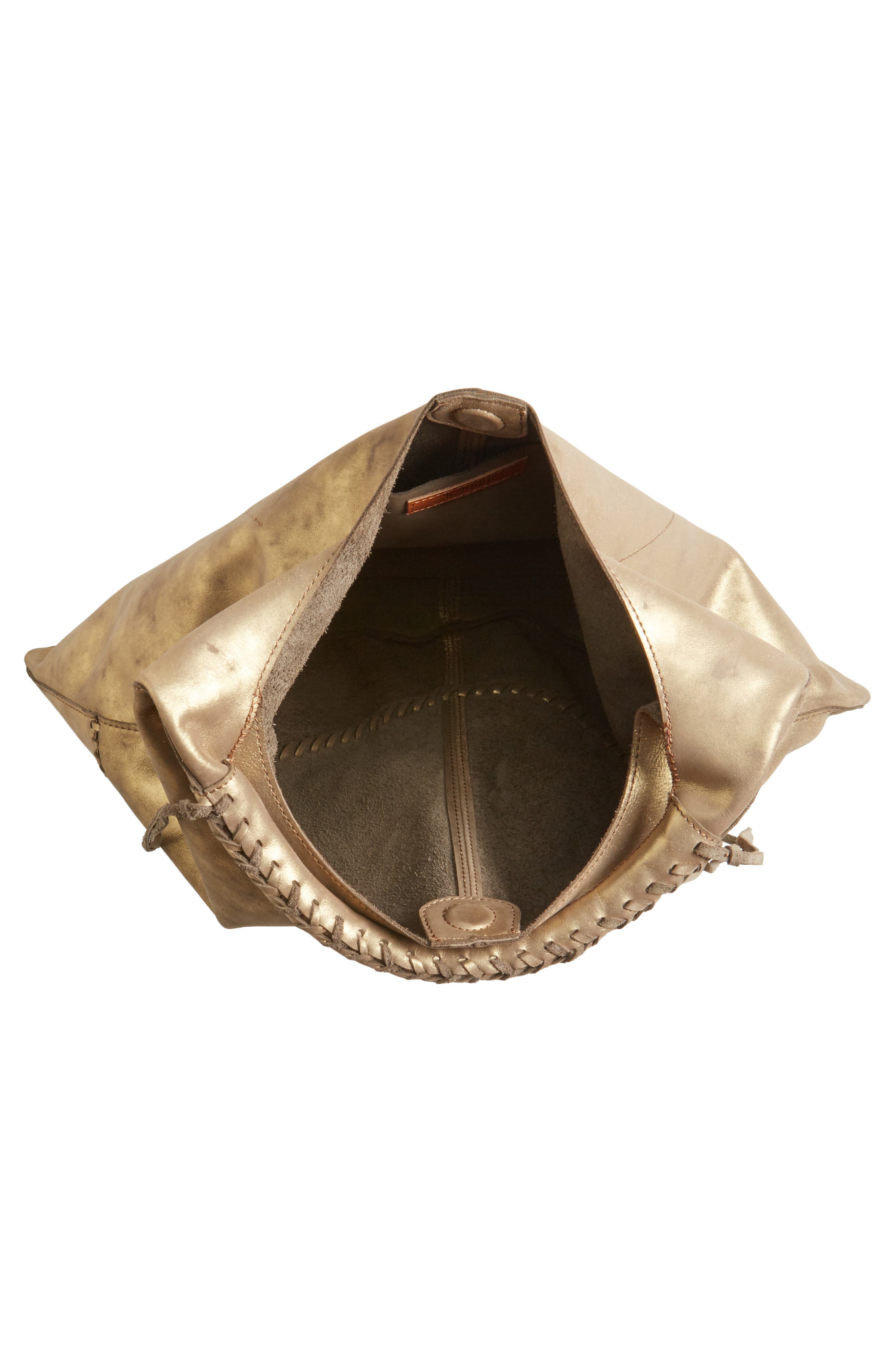 Nomad Metallic Leather Hobo Bag, Alternate, color, STARDUST