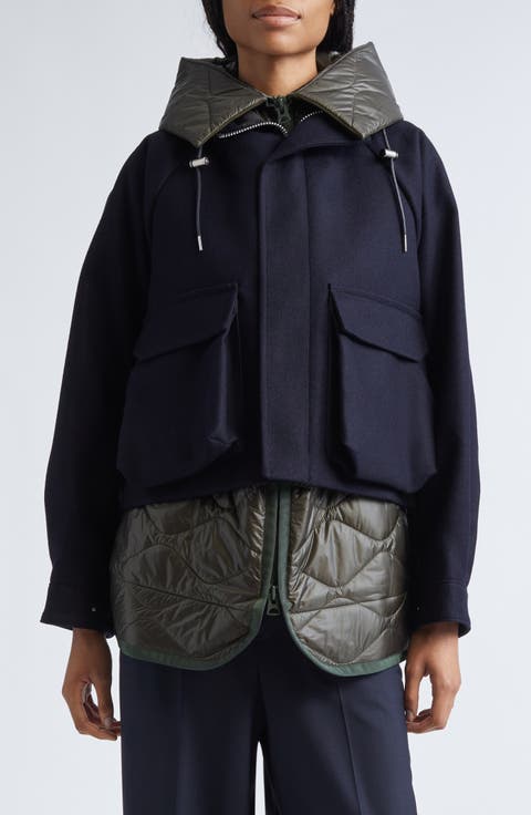 Mixed Media Blouson Jacket