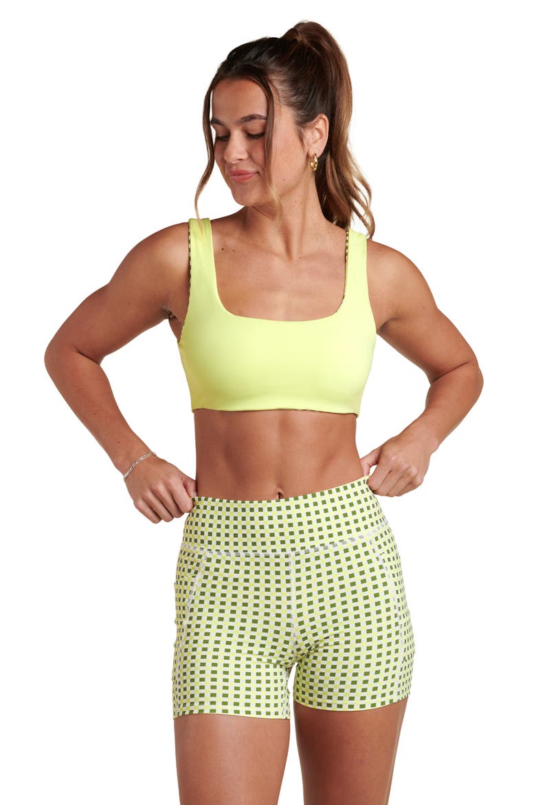 Checkpoint Reversible Sports Bra, Alternate, color, LIME
