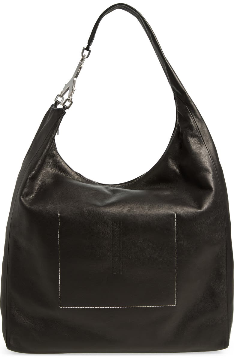 Rick Owens Cerberus Leather Hobo Bag, Alternate, color,