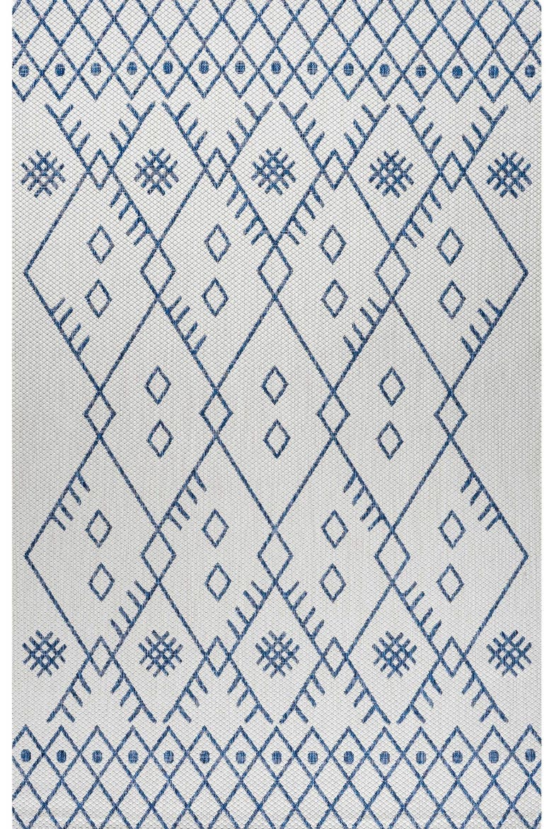 Boho Moroccan Indoor/Outdoor Area Rug, Alternate, color, Ivory/Navy