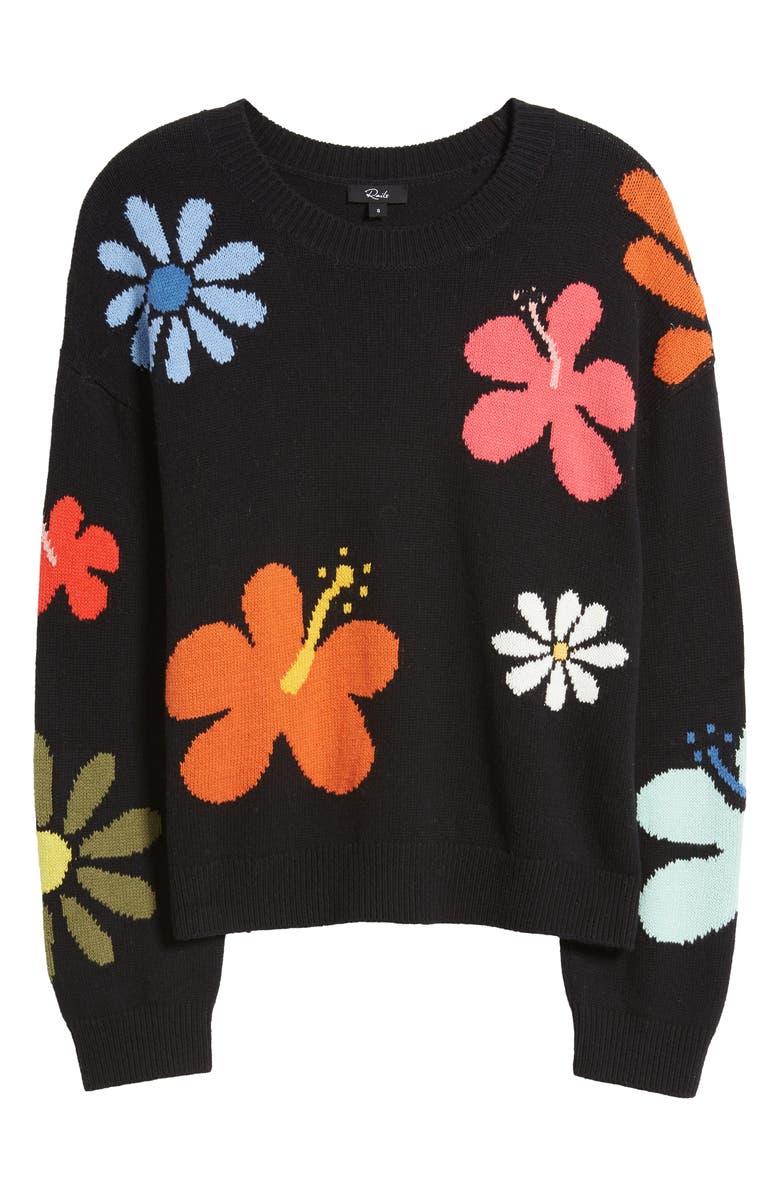 Rails Zoey Floral Intarsia Cotton Blend Sweater, Alternate, color,