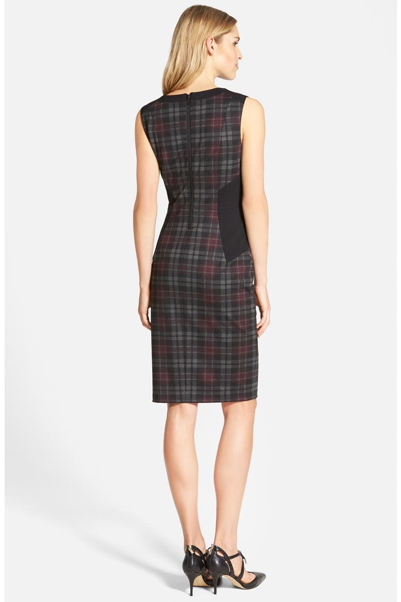 'Aubrey' Colorblock Plaid Sheath Dress, Alternate, color, MULTI