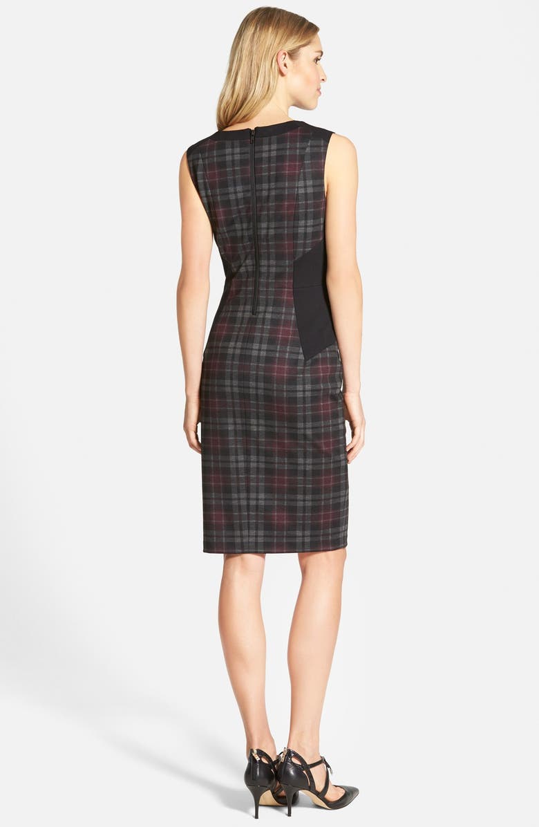 NYDJ 'Aubrey' Colorblock Plaid Sheath Dress, Alternate, color, 