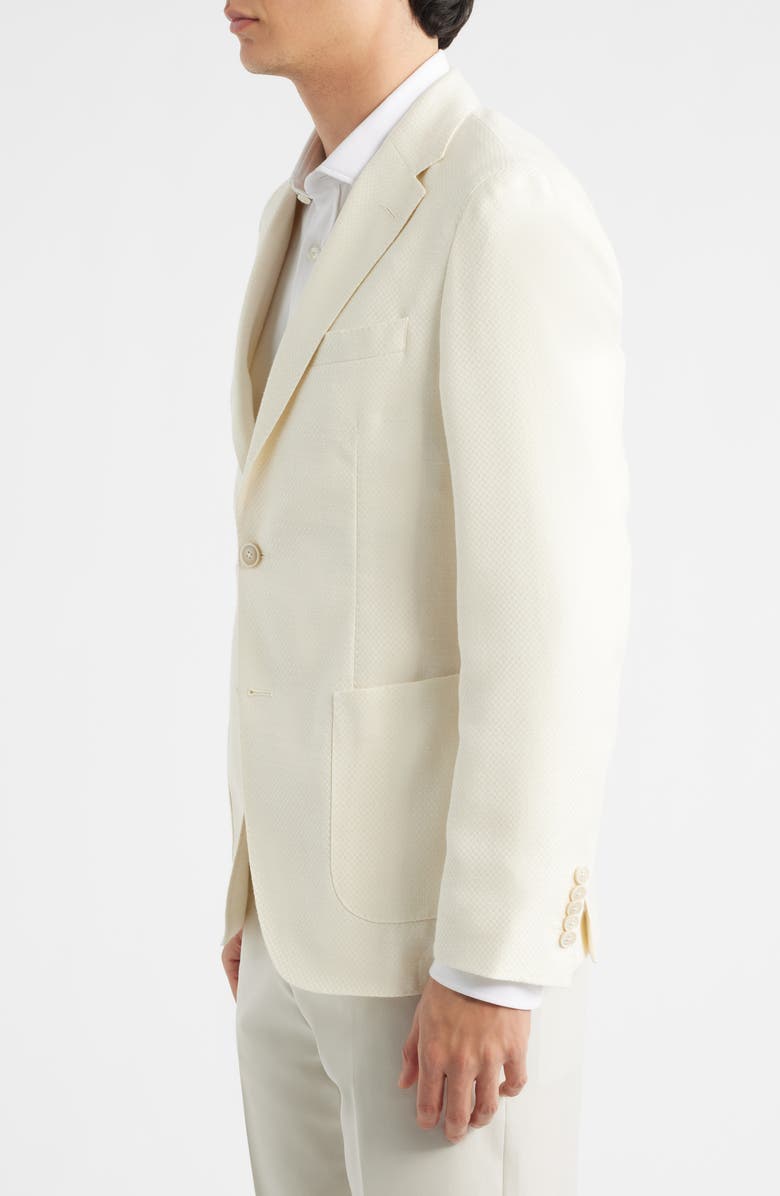 BOSS Heston Slim Fit Off White Textured Wool & Silk Blend Sport Coat, Alternate, color, Open White