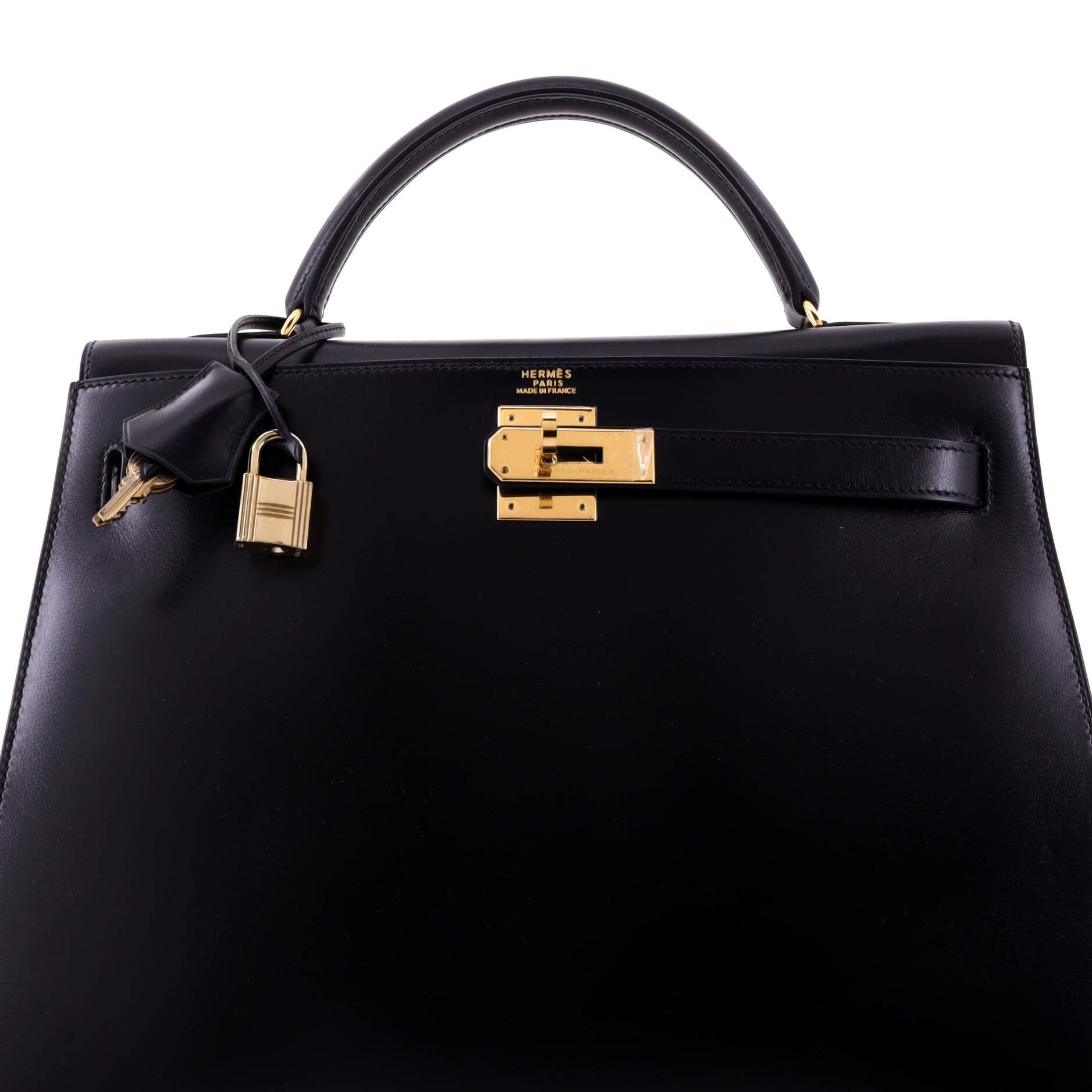 Kelly Handbag Black Box Calf with Gold Hardware 32, Alternate, color, Black