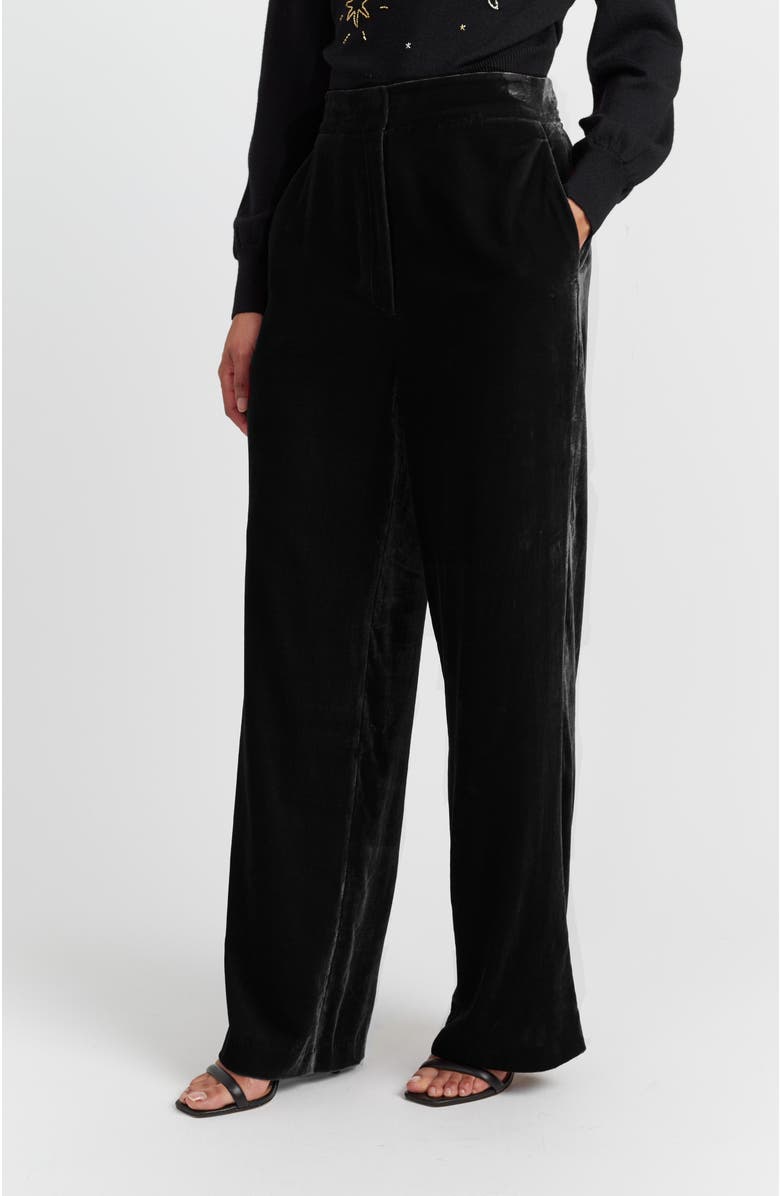 Chinti & Parker Velvet Trousers, Main, color, Black