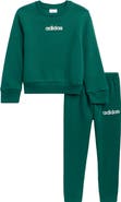 adidas Kids' Linear Logo Crewneck Sweatshirt & Sweatpants Set