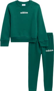 adidas Kids' Linear Logo Crewneck Sweatshirt & Sweatpants Set