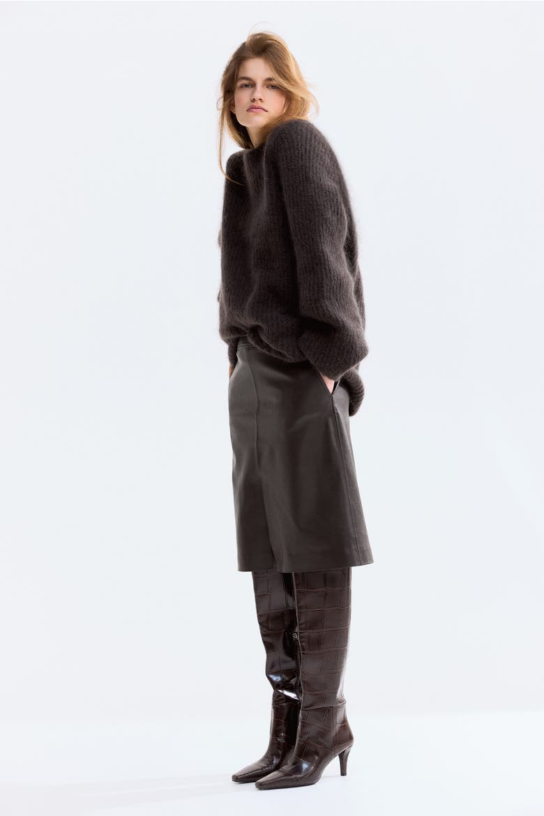 Coated Skirt, Alternate, color, Dark brown