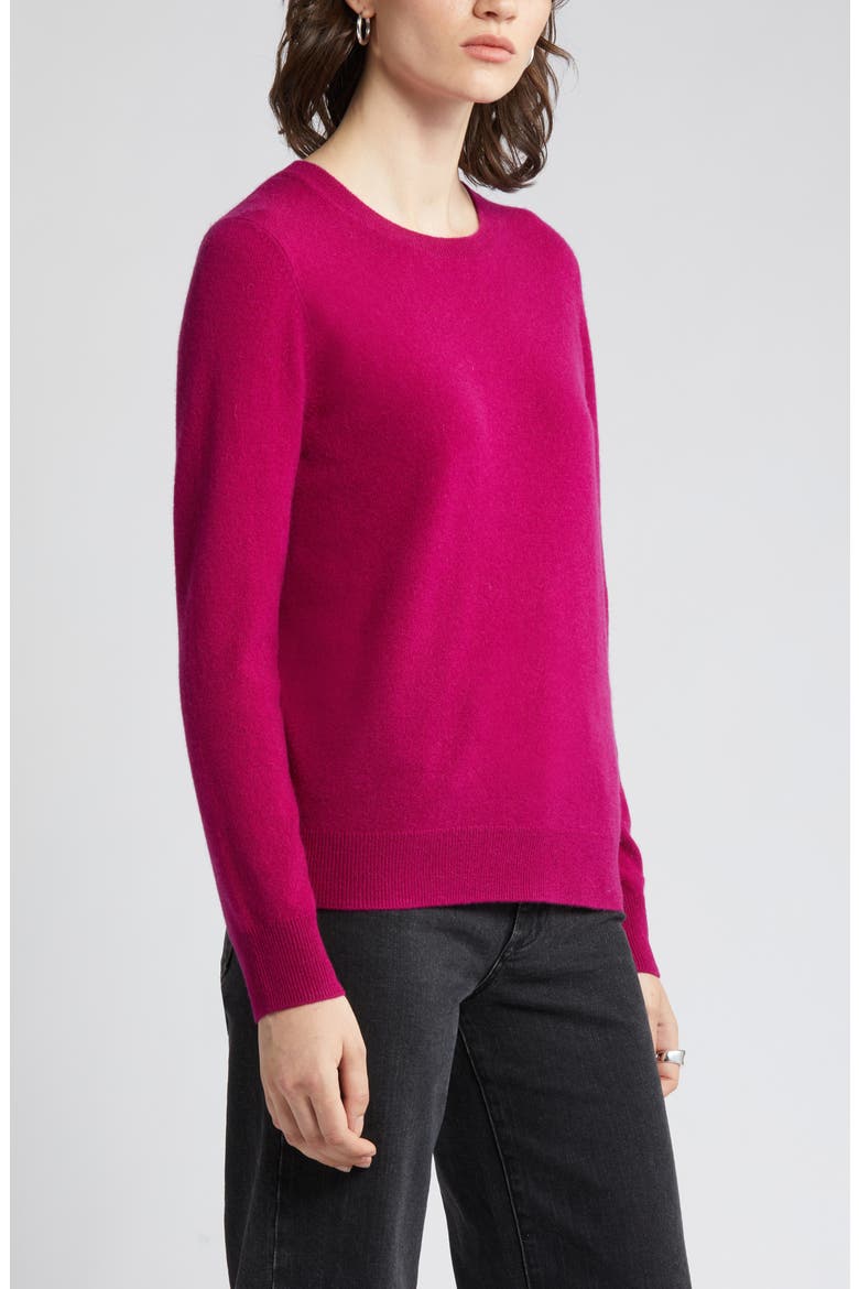 Cashmere Crewneck Sweater, Alternate, color, PINK PLUMIER