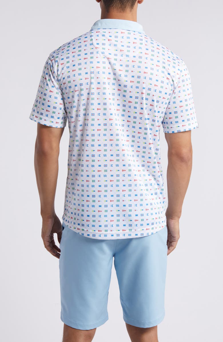 Swannies Louie Flag Print Golf Polo, Alternate, color, White