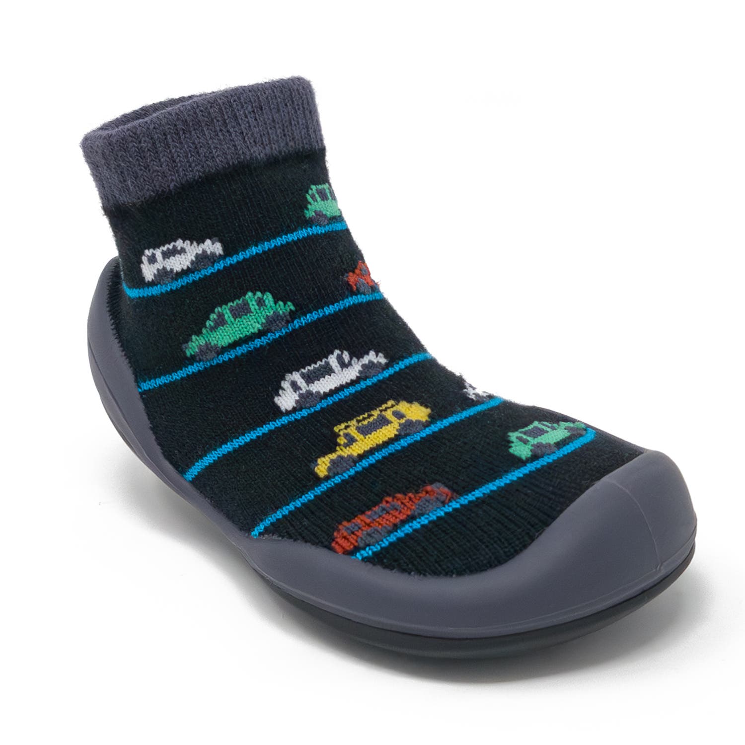 Komuello Baby Boy First Walk Sock Shoes Broom Broom, Alternate, color, Broom Broom