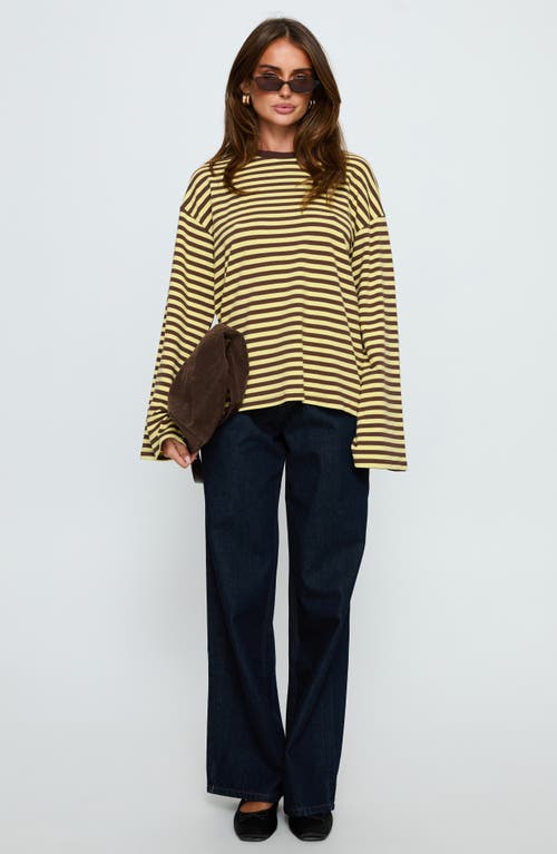 Princess Polly Settle Down Stripe Oversize T-shirt In Multi