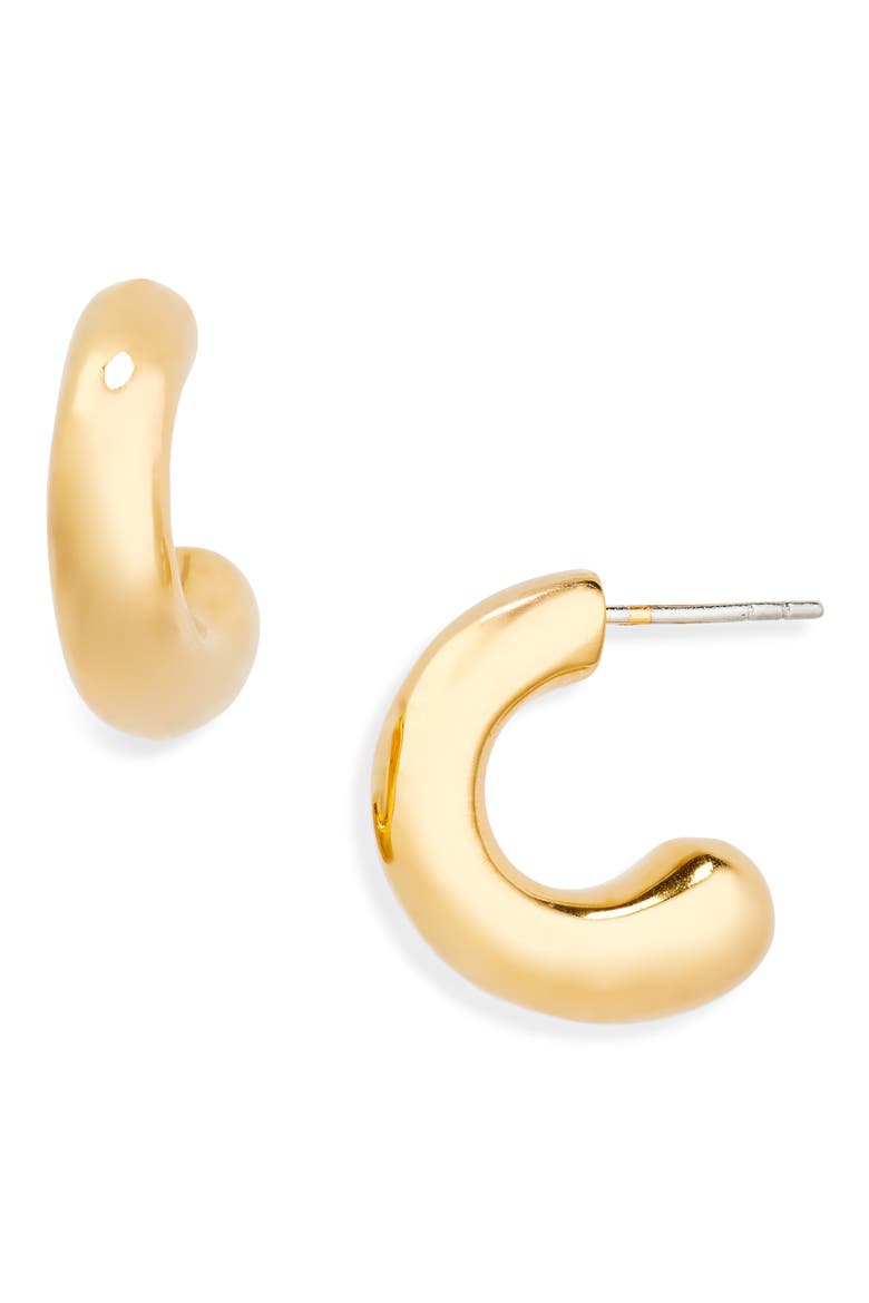 Chunky Dash Hoop Earrings, Main, color, GOLD