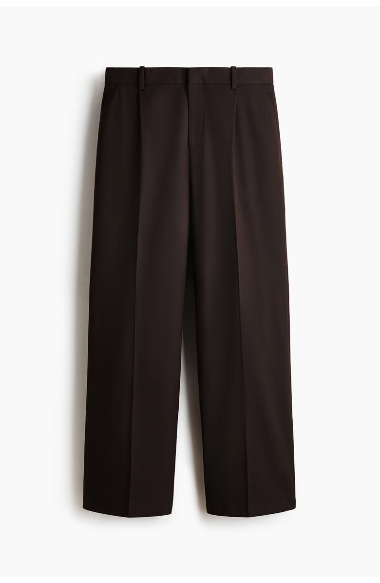 H&M Loose Fit Tailored Trousers, Alternate, color, Dark Brown
