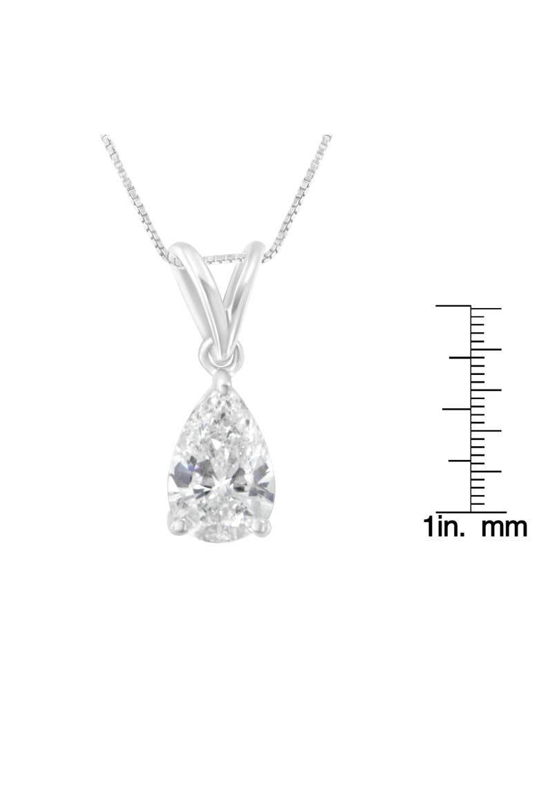 IGI certified 10K White Gold 1/2 cttw Diamond Pear Pendant Necklace, Alternate, color, White