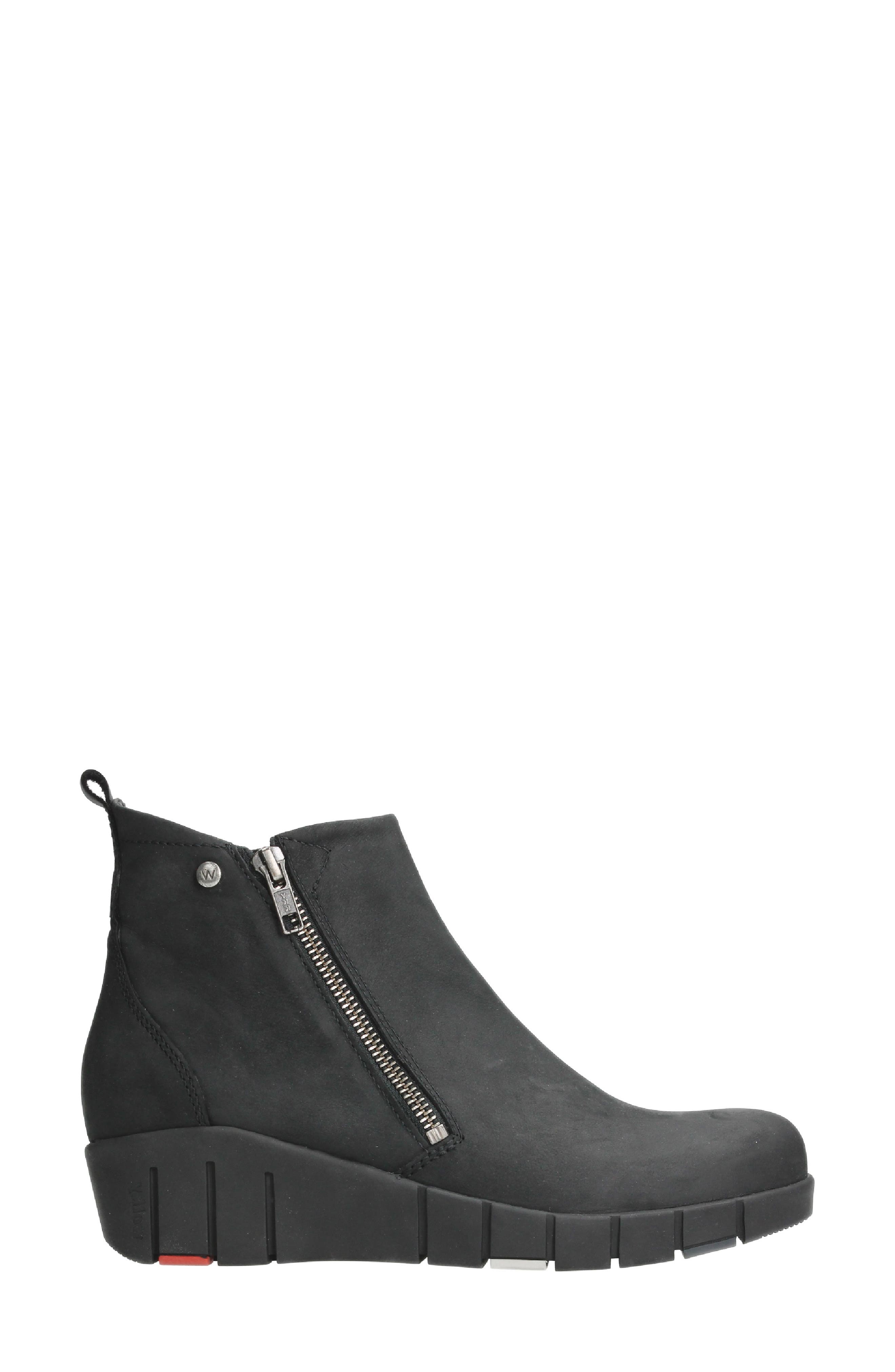 Wolky Phoenix Water Resistant Bootie, Main, color, Black Quebec Nubuck