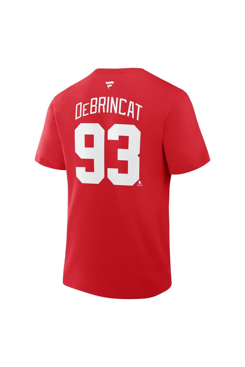 Men's Fanatics Alex DeBrincat Red Detroit Red Wings Authentic Stack Name & Number T-Shirt, Alternate, color, Red