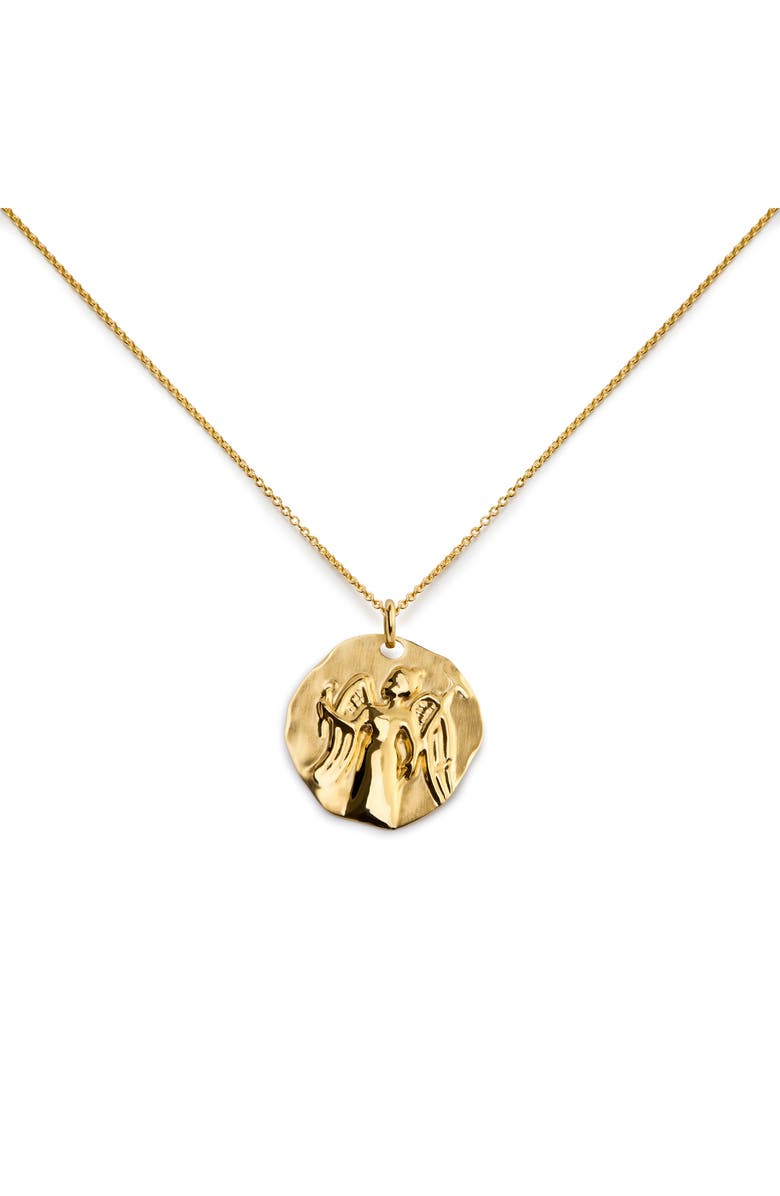 Monica Vinader Zodiac Charm Pendant Necklace, Main, color, 18K Gold Virgo
