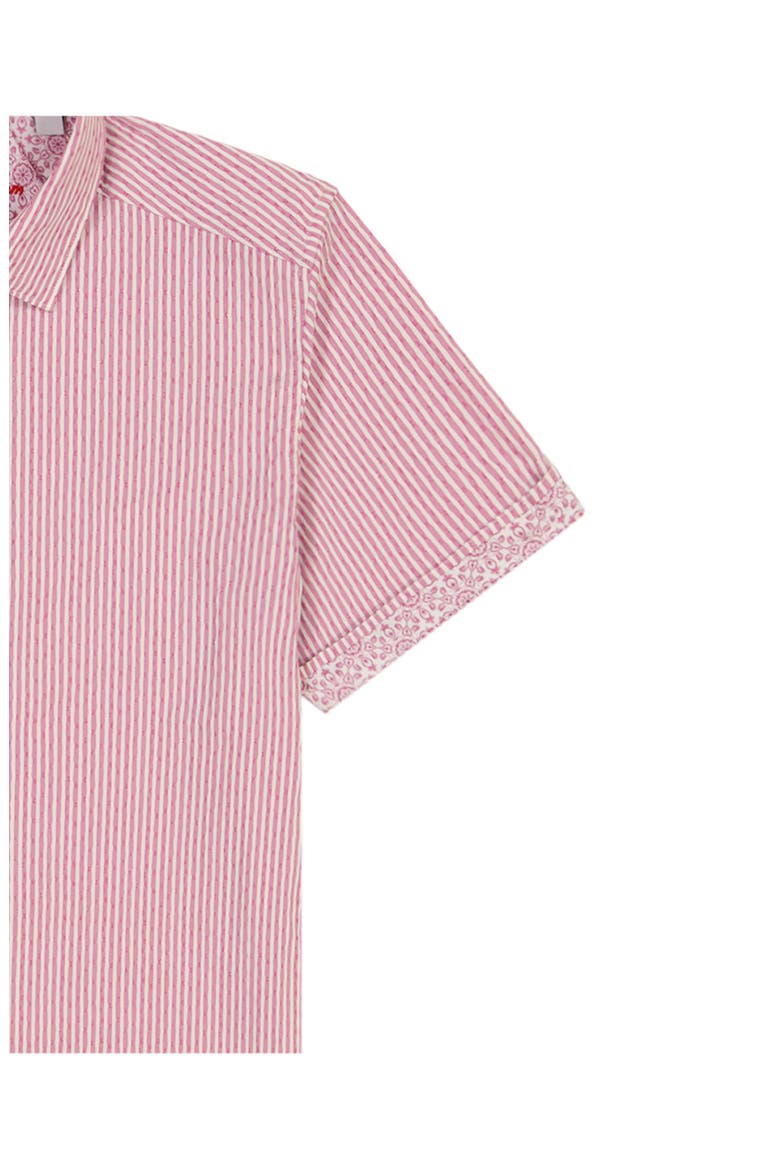 Fornillo Classic Fit Stripe Short Sleeve Button-Up Shirt, Alternate, color, BERRY