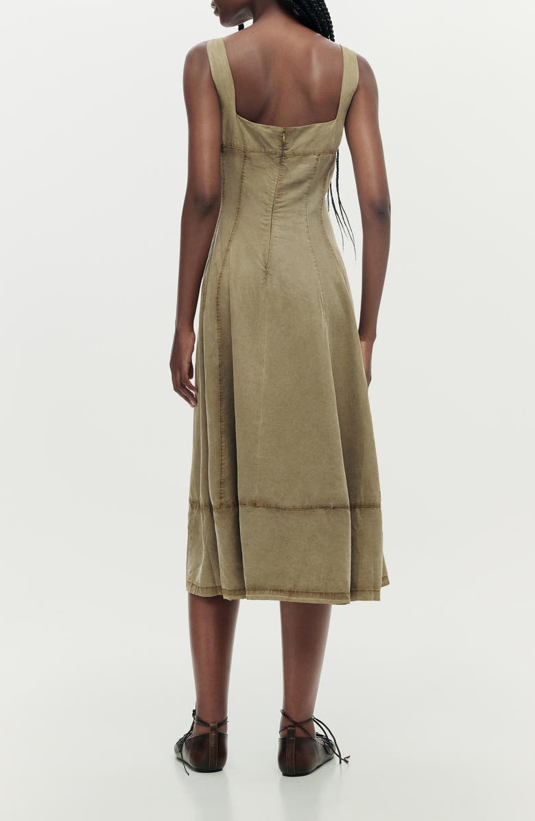 Desigual Sleeveless Denim A-Line Dress, Alternate, color, Sand