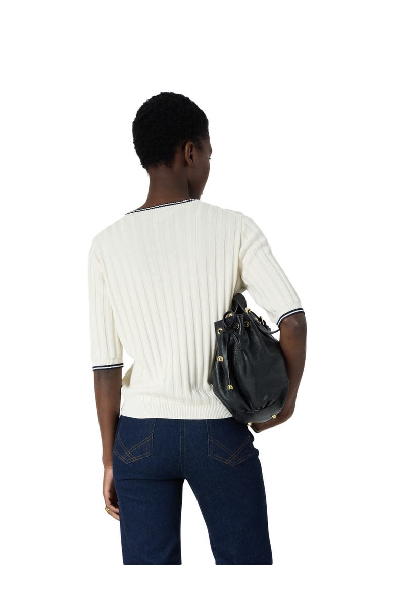 GERARD DAREL Lyra Short Sleeved Sweater, Alternate, color, Ecru