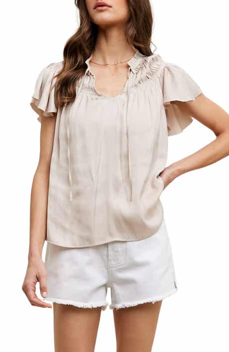 WISHLIST Ruched Satin Top