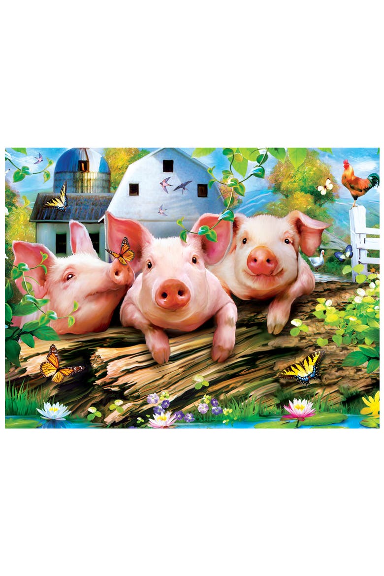 Three Lil' Pigs 300 Piece Jigsaw Puzzle, Alternate, color, Multicolor