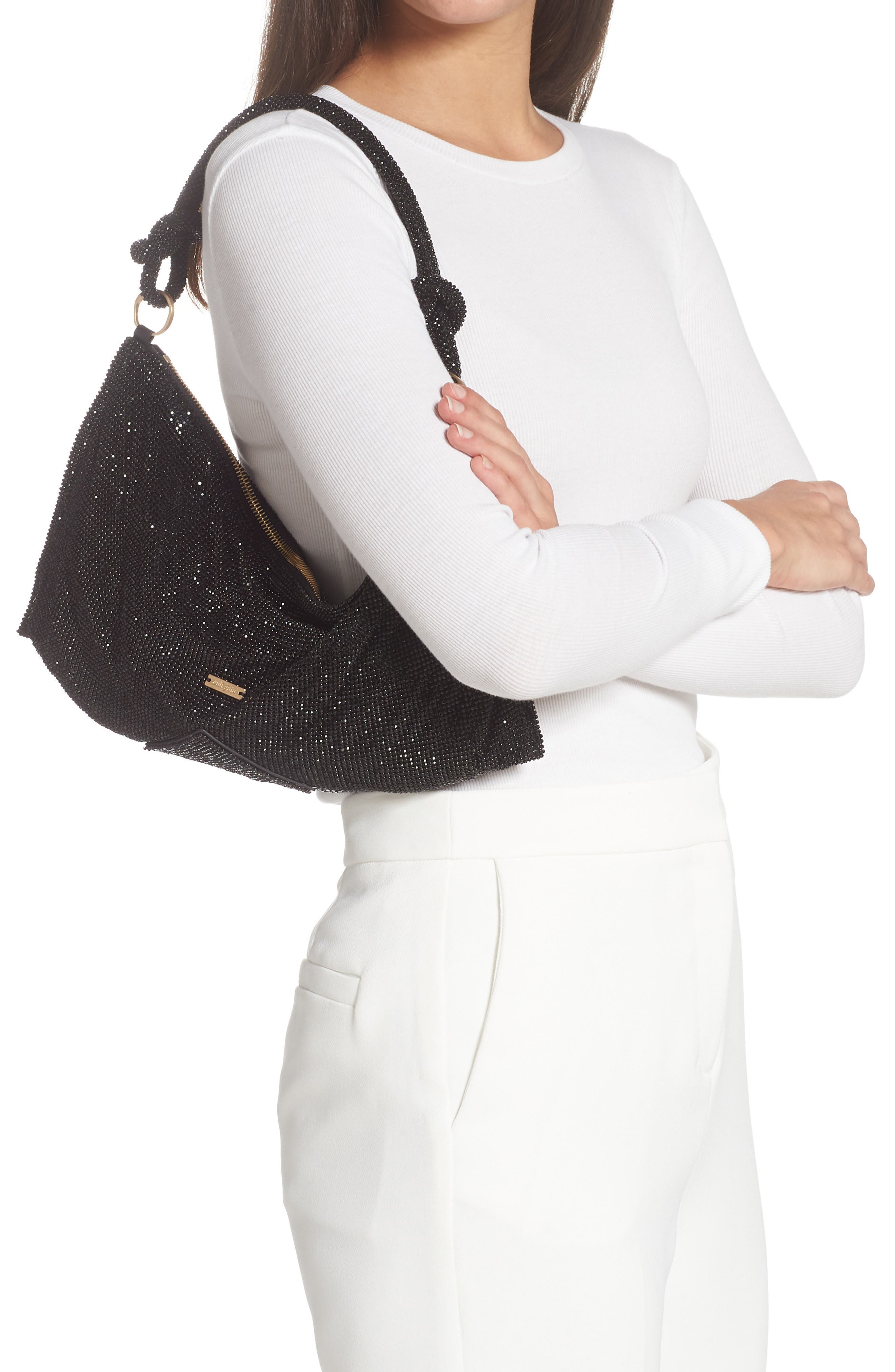 Cult Gaia Mini Hera Rhinestone Shoulder Bag, Alternate, color, 