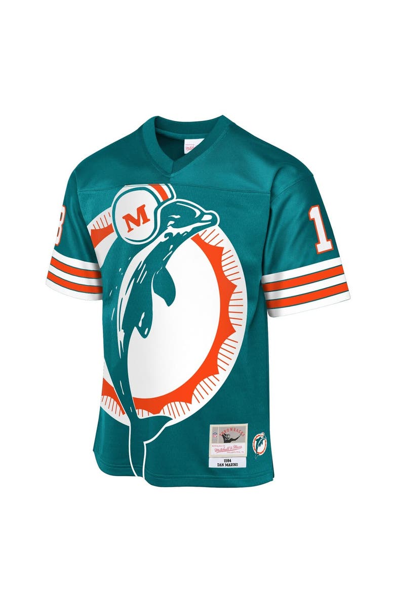Mitchell & Ness Youth Mitchell & Ness Dan Marino Aqua Miami Dolphins 1984 Throwback Fashion Jersey, Alternate, color, Aqua