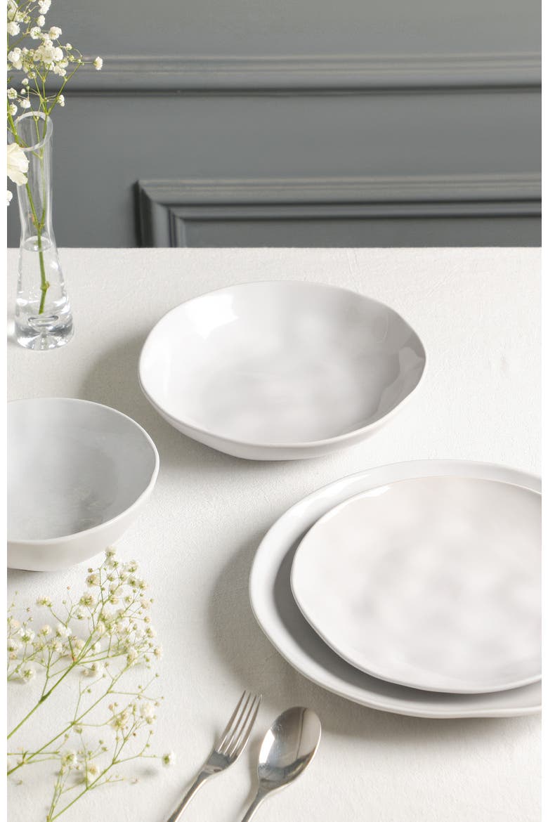 Harper Stoneware 16-Piece Dinnerware Set, Alternate, color, White