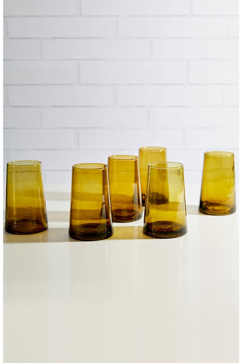 Moroccan Cone Glass Large, Alternate, color, YELLOW