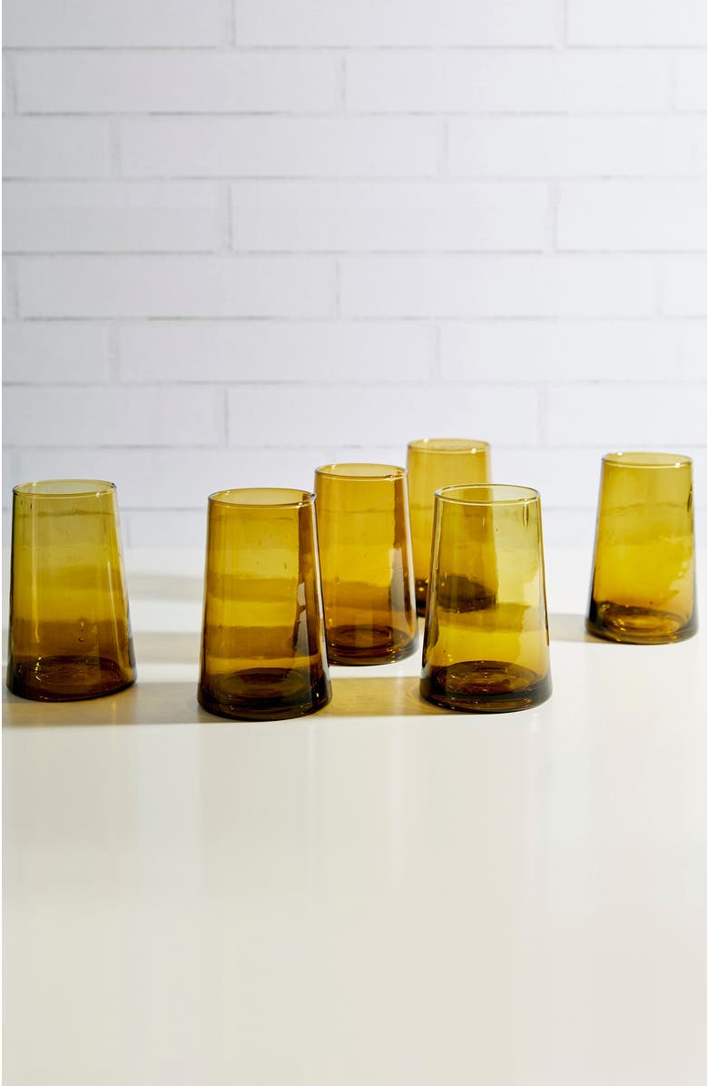 Verve Culture Moroccan Cone Glass Large, Alternate, color, Amber
