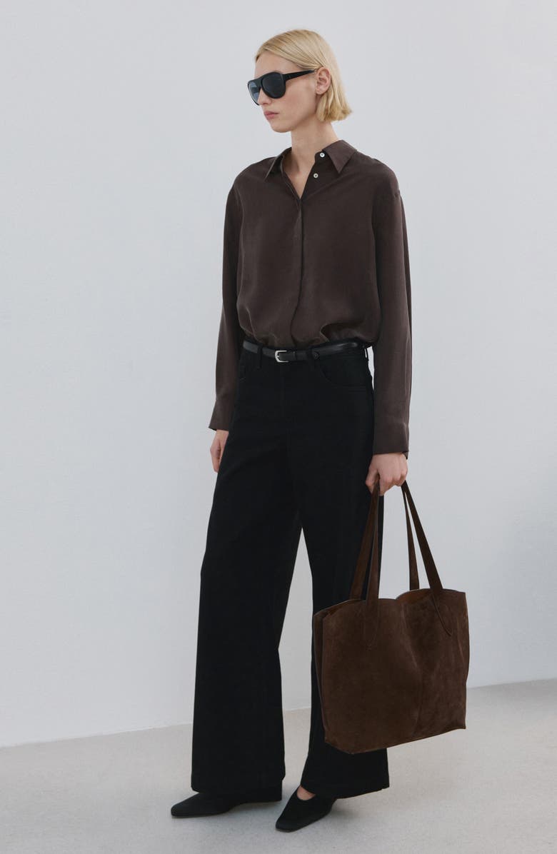 MANGO Wide Leg Jeans, Alternate, color, Black Denim