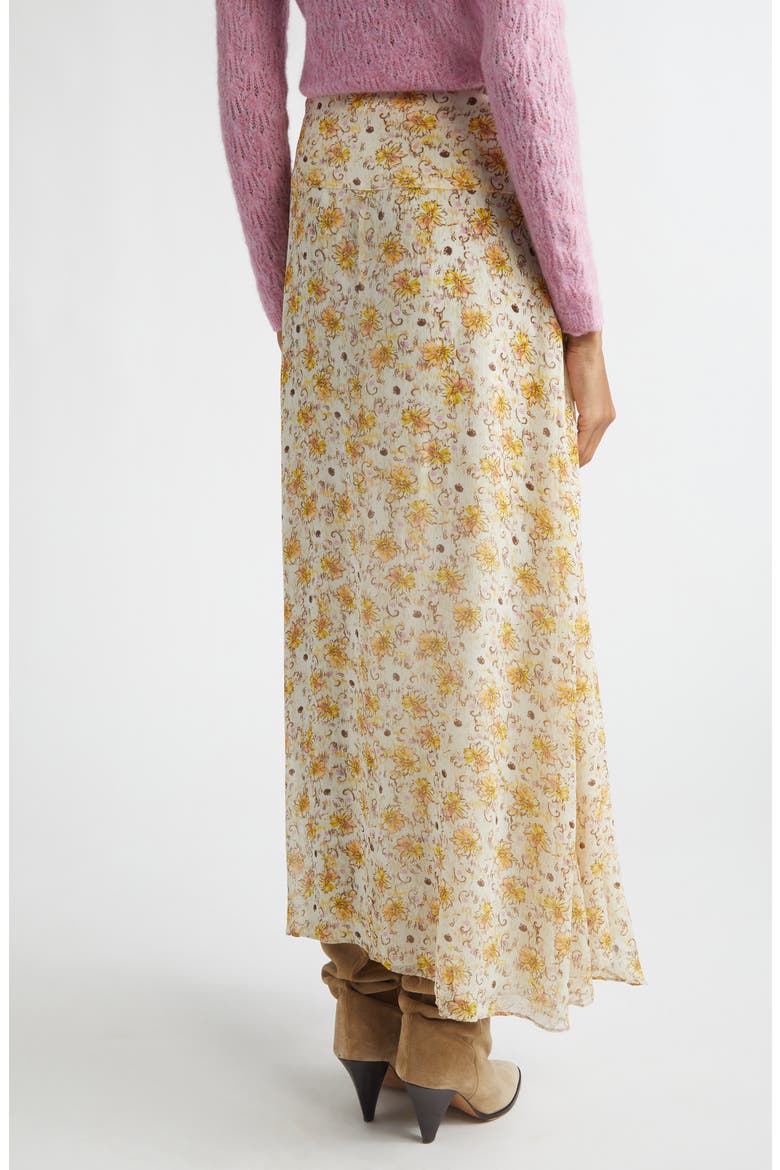Fran-Ga Viscose Maxi Skirt, Alternate, color, LIGHT YELLOW/ ECRU