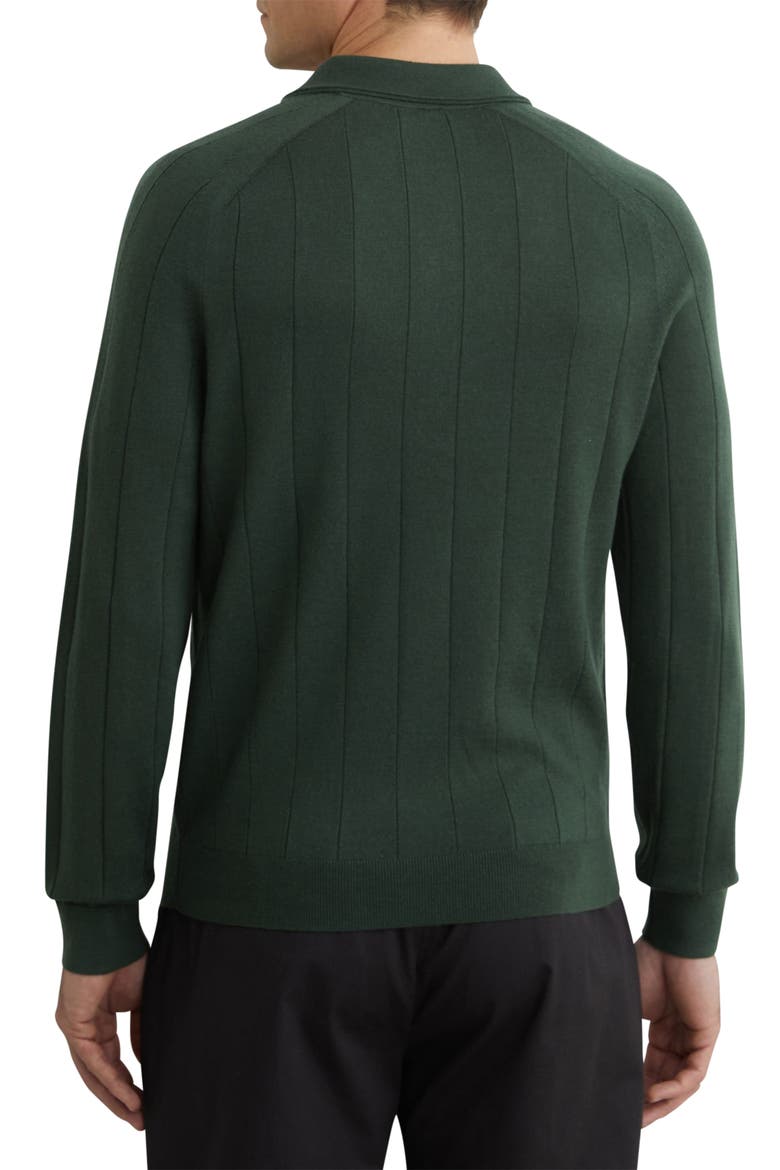 Greyson Long Sleeve Merino Wool Polo, Alternate, color, DARK GREEN